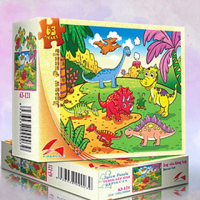 Tranh xếp hình Tia Sáng Công viên khủng long ( 63 mảnh)