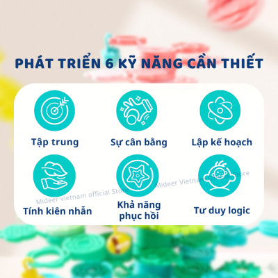 Đồ chơi cân bằng xếp hình khối hoa lá Mideer Educational Balance Blocks- Strack a Tree