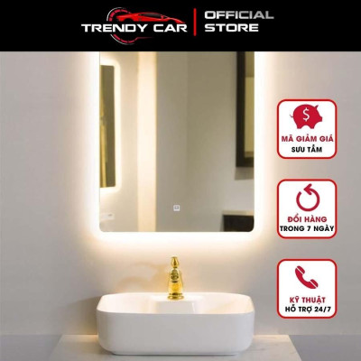 Gương Led cảm ứng Gương nhà tắm thông minh Gương bluetooth 70 x 50 Trendy Car & Home