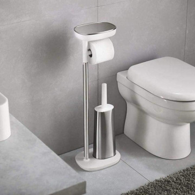 Giá đựng giấy vệ sinh và cọ toilet Joseph Joseph 75019 Easytore Plus Stand 4 in 1 Hàng chính hãng