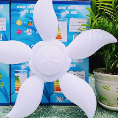 Bóng Đèn Led Hình 5 Cánh Quạt 75W Led Bulb, Đèn Led 5 Cánh Hoa Ánh Sáng Trắng Tiết Kiệm Điện, đèn treo chui điện xoay E27