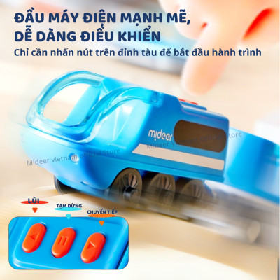 Mô hình lắp ráp đường ray tàu hỏa kèm âm thanh Mideer Mideer Train Track Building Blocks