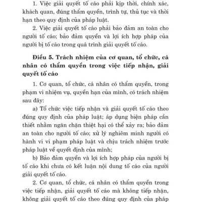 Luật tố cáo năm 2018 sửa đổi, bổ sung năm 2020 (bản in 2024)