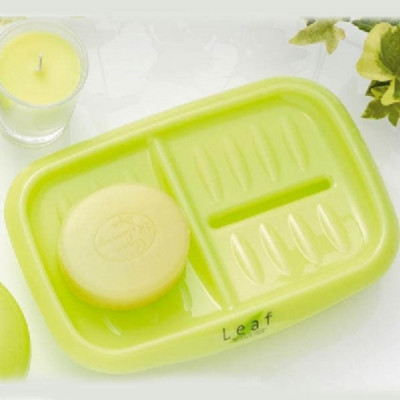 Khay nhựa đựng xà bông tắm, xà phòng rửa tay,..vv  Leaf Inomata chia 2 ngăn - Nội địa Nhật Bản