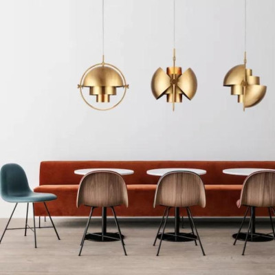 Đèn thả chao biến hình tô điểm bàn ăn,decor phòng khách,đèn thả đồng, thiết kế bên trong sang trọng