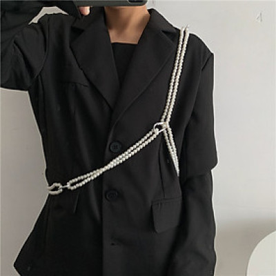 Belt xích thắt lưng body chain ngọc trai sáng bóng phối nhiều kiểu đeo mix match đồ phong cách fashion cực cool