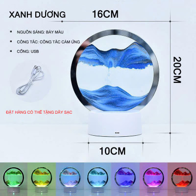 Tranh cát chảy 3D LED sáng tạo - Tranh cát giải nén để bàn Đếm ngược Trang Trí Nhà cửa - Quà lưu niệm - Giao Mầu Ngẫu Nhiên