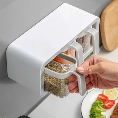 Kệ Đựng Gia Vị Gắn Tường Nhà Bếp  - Hộp Gia Vị Thông Minh Tiết Kiệm Diện Tích