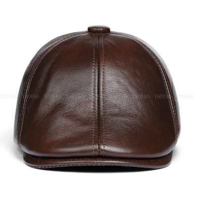 Mũ bê rê nam da bò có che tai BHY1917 Nón beret da thật, có size, vừa vòng đầu 55-60cm