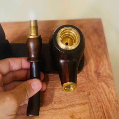 Tẩu hút thuốc gỗ trắc đỏ đen kt 4.5×17.5cm