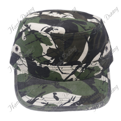 Mũ lưỡi trai đầu bằng có đuôi không thêu phong cách dân dã, cá tính, họa tiết sọc rằn ri độc đáo