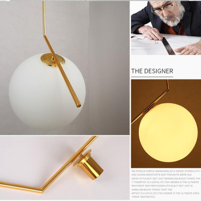 Bộ 3 đèn thả bàn ăn, đèn trang trí cao cấp hiện đại hình cầu trang nhã mạ vàng đẹp mắt MOON SKY - đã bao gồm bóng LED