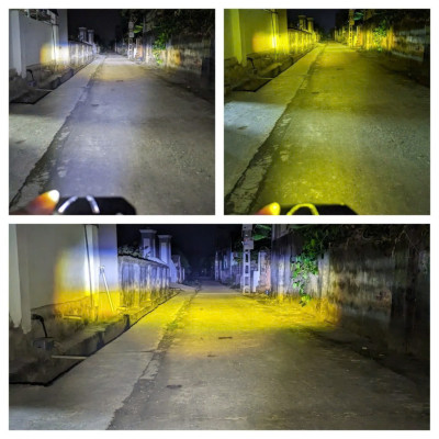 Đèn Trợ Sáng Xe Máy Ô Tô Bi Cầu 2 Màu Cốt Pha - Bản Đặc Biệt 4 Chế Độ, Mẫu Mới Hàng VIP: Ánh Sáng Đỉnh Cao