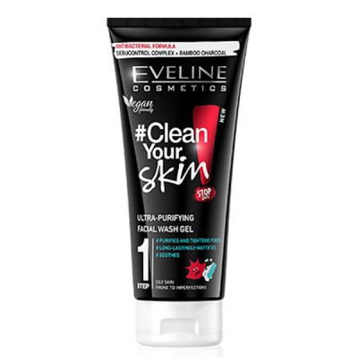 [Mua 1 tặng 1] Gel rửa mặt sạch mụn kiềm dầu Eveline Clean Your Skin 200ml