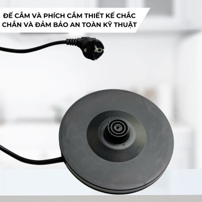 Ấm siêu tốc inox 304 cao cấp đảm bảo an toàn 1.8L Daewoo DWK-S1805 đế xoay 360 độ - Hàng chính hãng BH 2 năm - Hàng chính hãng