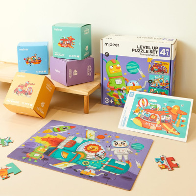 Đồ Chơi Xếp Hình Mideer Level Up Puzzle Set 4in1 (04 tranh 12-16-24-35 mảnh ghép) - Dành cho bé từ 3 tuổi