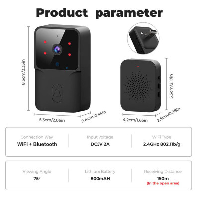 Camera Chuôjng Cửa Tự Động Z30 Trải Nghiệm Thông Minh:  - Gọi Video Báo Hình Ảnh và Tín Hiệu Điện Thoại, Độ An Toàn Tuyệt Vời, ĐÈN TRANG TRÍ 