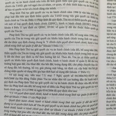 Kỹ năng giải quyết vụ án hành chính trong lĩnh vực Quản lý đất đai và thực tiễn xét xử của Tòa án nhân dân (Tái bản lần thứ nhất, có sửa đổi, bổ sung theo luật đất đai 2024) 