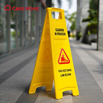 Biển cảnh báo khu vực đang vệ sinh - chữ A - 2 kiểu