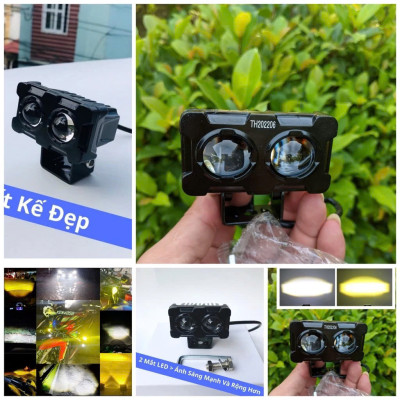 Đèn LED Bi Cầu 2 Mắt X25 Pro – Cốt Vàng Pha Trắng, Trợ Sáng Cực Khủng Cho Dân Chơi Xe