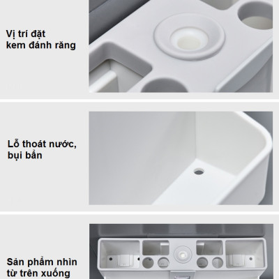 Giá Treo Bàn Chải Đánh Răng, Lấy Kem Đánh Răng Tự Động, Lưu Trữ Vật Dụng Ngăn Nắp - Tặng Kèm 4 Cốc Và Miếng Dán Tường - Chính Hãng