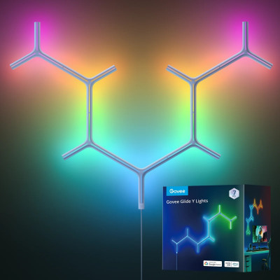 Đèn LED thanh lắp ghép gắn tường Govee Glide RGBIC Y Lights H6065 | Thiết kế kim loại sang trọng, Hiệu ứng ánh sáng động