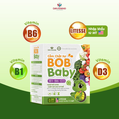 Cốm bổ sung chất xơ cho bé BobBaby Dân Khang hỗ trợ tiêu hóa giảm táo bón hộp 20 gói