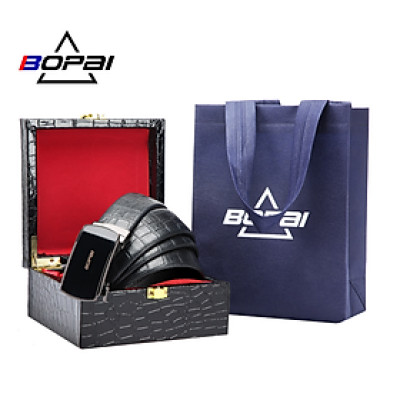 Thắt lưng nam da bò họa tiết cá sấu nguyên chất mặt khóa tự động hợp kim cao cấp phong cách mới