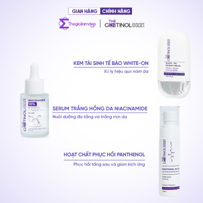 Combo kem dưỡng sáng mờ thâm cho da dầu mụn The Gentinol 0221