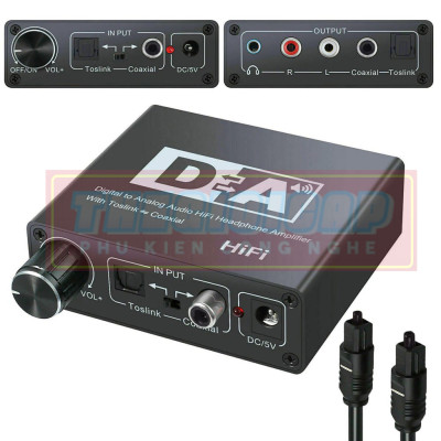 Hifi dac Amp Kỹ Thuật Số Sang Analog Bộ Chuyển Đổi Âm Thanh RCA 3.5 Mm Bộ Khuếch Đại Tai Nghe Toslink Quang Đồng Trục - Hàng Nhập Khẩu