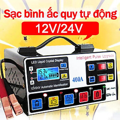 Pluse 400A: Sạc Bình Ắc Quy Ô Tô & Xe Máy Cao Cấp với Chức Năng Tự Ngắt và Khử Sulfat Phục Hồi Bảo Dưỡng Ắc Quy Loại Tốt