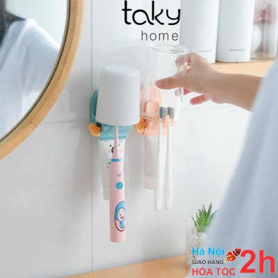 Dụng Cụ Đa Năng Dán Tường Phòng Tắm Nhiều Màu Lựa Chọn Tiện Dụng - Kẹp Ép Kem Đánh Răng - Treo Bàn Chải - Up Cốc - TakyHome 4019