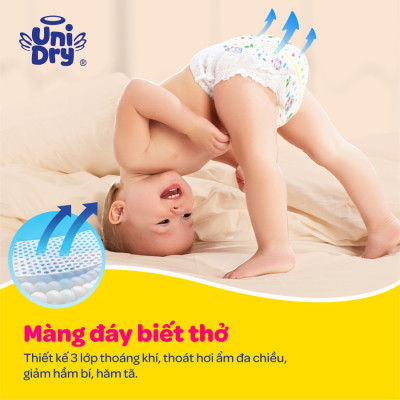 Tã dán em bé Siêu khô thoáng gói Jumbo Unidry G6X size M-46 miếng