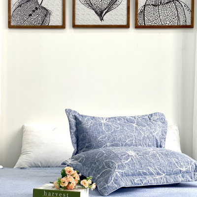 Bộ ga giường  KBedding by Everon KMTP 111 Microtencel Xanh in hoa (4 món)
