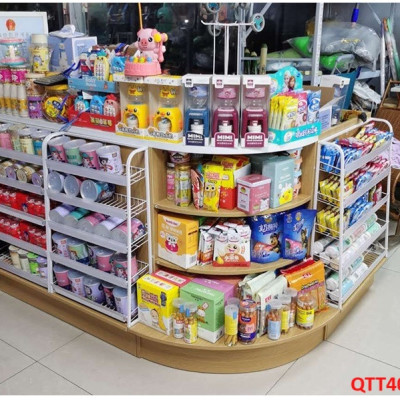 Bàn tính tiền siêu thị , Bàn thu ngân thiết kế tiện lợi QTT407 - Nội thất lắp ráp Viễn Đông Adv