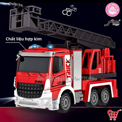 Đồ chơi xe điều khiển từ xa 1:12 - Xe cứu hỏa có đèn, nhạc và phun nước thật - SINO HJ8002-1