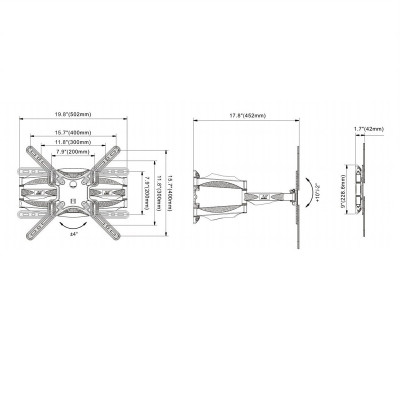 Giá Treo Tivi Góc Xoay Nhập Khẩu North Bayou P5 (32-60inch)