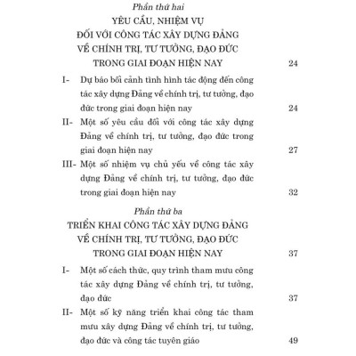 Tài liệu nhận thức và triển khai công tác xây dựng Đảng về chính trị, tư tưởng, đạo đức trong giai đoạn hiện nay - bản in 2024