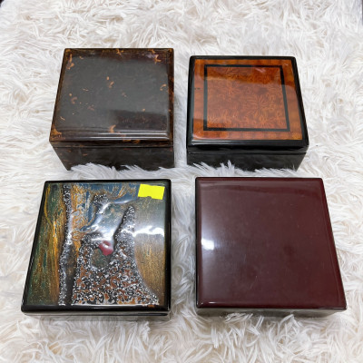 Hộp vuông sơn mài cao cấp Thanh Bình Lê đa năng đựng đồ vật , làm quà tặng ý nghĩa size 11x5 cm