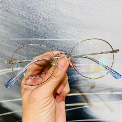 Gọng kính cận 9055 chất liệu titan thời trang mắt kính OURESS nam nữ siêu nhẹ siêu bền