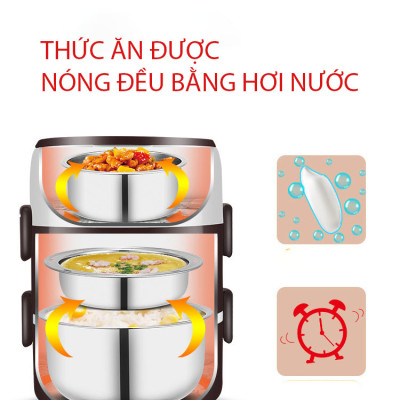 Hộp cơm cắm điện Tiện lợi có lõi hâm nóng thức ăn nhanh cho dân văn phòng, dân phượt KitAcoom, hàng nhập khẩu chính hãng cao cấp 