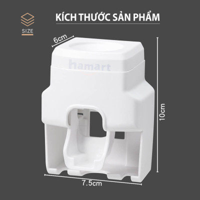 Kệ Nhả Kem Đánh Răng Để Bàn Chải 2in1 Dán Tường Nhà Tắm Kèm Miếng Dán Siêu Dính Tiện Lợi