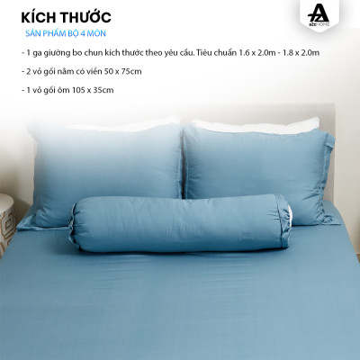 Bộ Ga Giường 4 Món Stone Grey Mềm Mại, 100% Tencel Cao Cấp A2Z Home