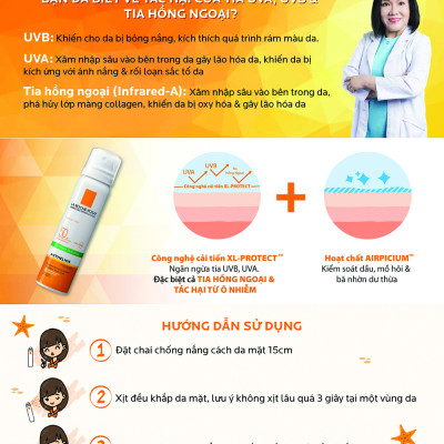 Xịt Chống Nắng Dạng Phun Sương Kiểm Soát Dầu La Roche-Posay Anthelios Invisible Fresh Mist SPF 50+ UVB & UVA (75ml)