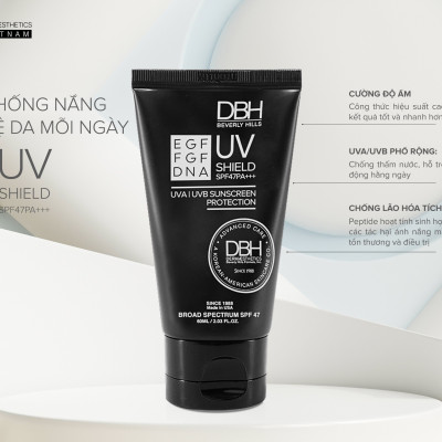 KEM CHỐNG NẮNG DBH- EGF/FGF/DNA UV SHIELD SPF47 PA+++ DBH DERMAESTHETICS BEVERLY HILL 60ML - HÀNG NHẬP KHẨU- CHÍNH HÃNG