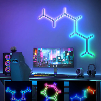 Đèn LED thanh lắp ghép gắn tường Govee Glide RGBIC Y Lights H6065 | Thiết kế kim loại sang trọng, Hiệu ứng ánh sáng động