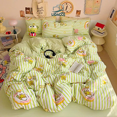 Bộ vỏ chăn ga gối cotton đũi Korea LIDACO sợi vải dày dặn  nhiều mẫu lựa chọn