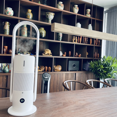 Máy Lọc Không Khí Bù Ẩm ULTTY SKJ-CR022 Dạng Quạt, Diệt Khuẩn Bằng Tia UV, Chế Độ Làm Mát 9 Cấp, Bộ Lọc HEPA H13 Loại Bỏ 99,97% Bụi Mịn, Vi Khuẩn, Virut, Bù Ẩm 3 Cấp - Hàng Chính Hãng