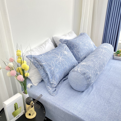 Bộ ga giường  KBedding by Everon KMTP 111 Microtencel Xanh in hoa (4 món)
