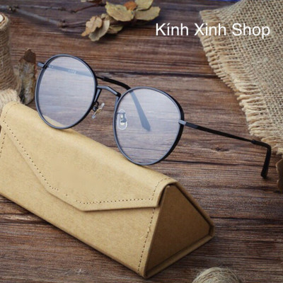 Kính Chống Ánh Sáng Xanh Không Độ Từ Điện Thoại, Máy Tính, Chống Mỏi Mắt Tròn Gọng Kim Loại Hàn Quốc - KÍNH XINH SHOP